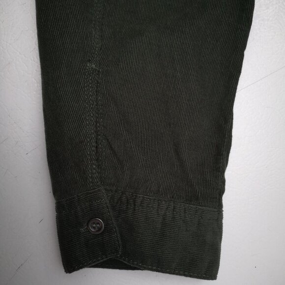Lucky Brand Ladies Size Small Button Front & Cuffs Dark Green Corduroy Dress - Picture 8 of 13